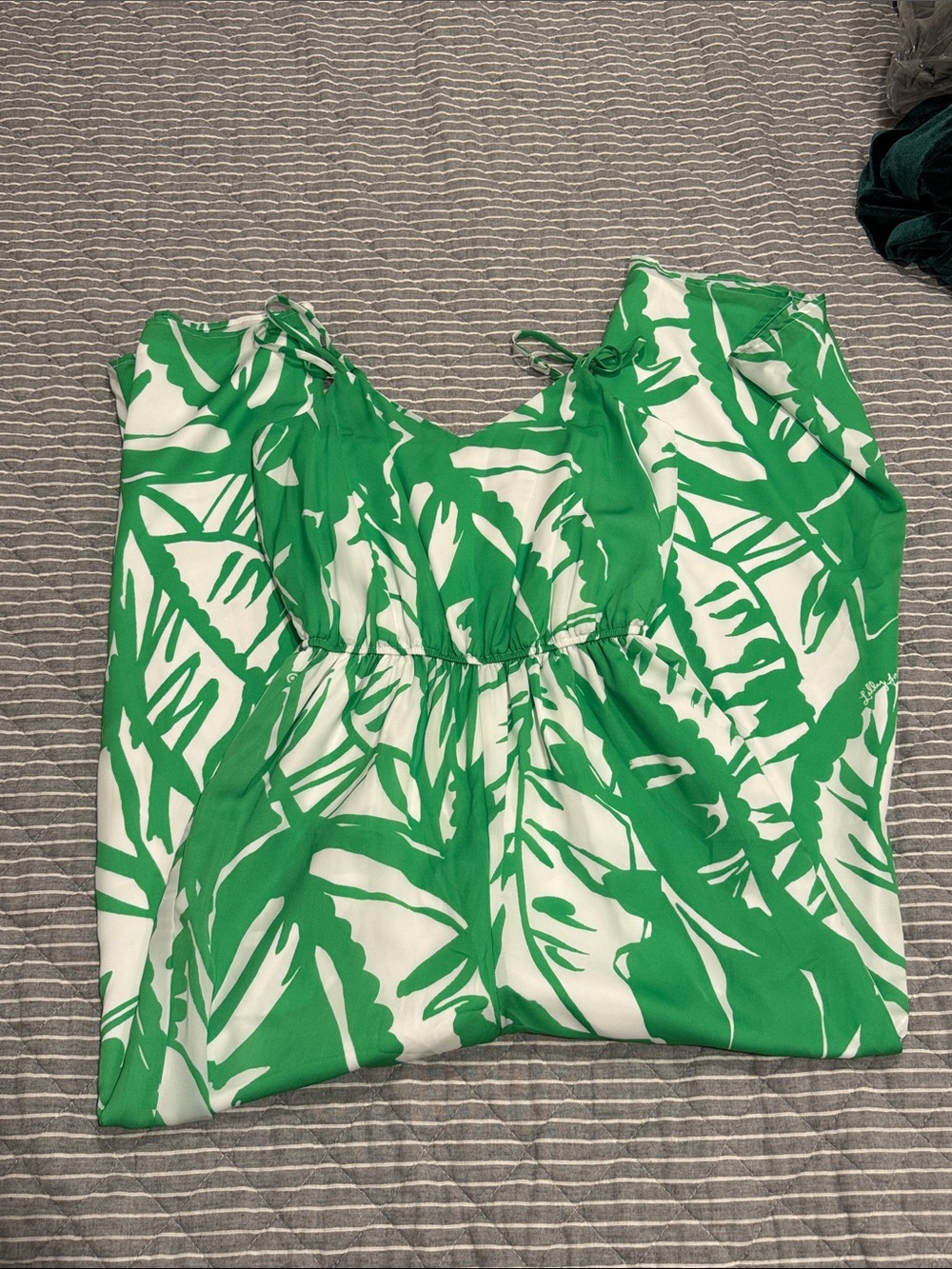 Lilly Pulitzer for Target Green & White Tropical Leaf Jumpsuit